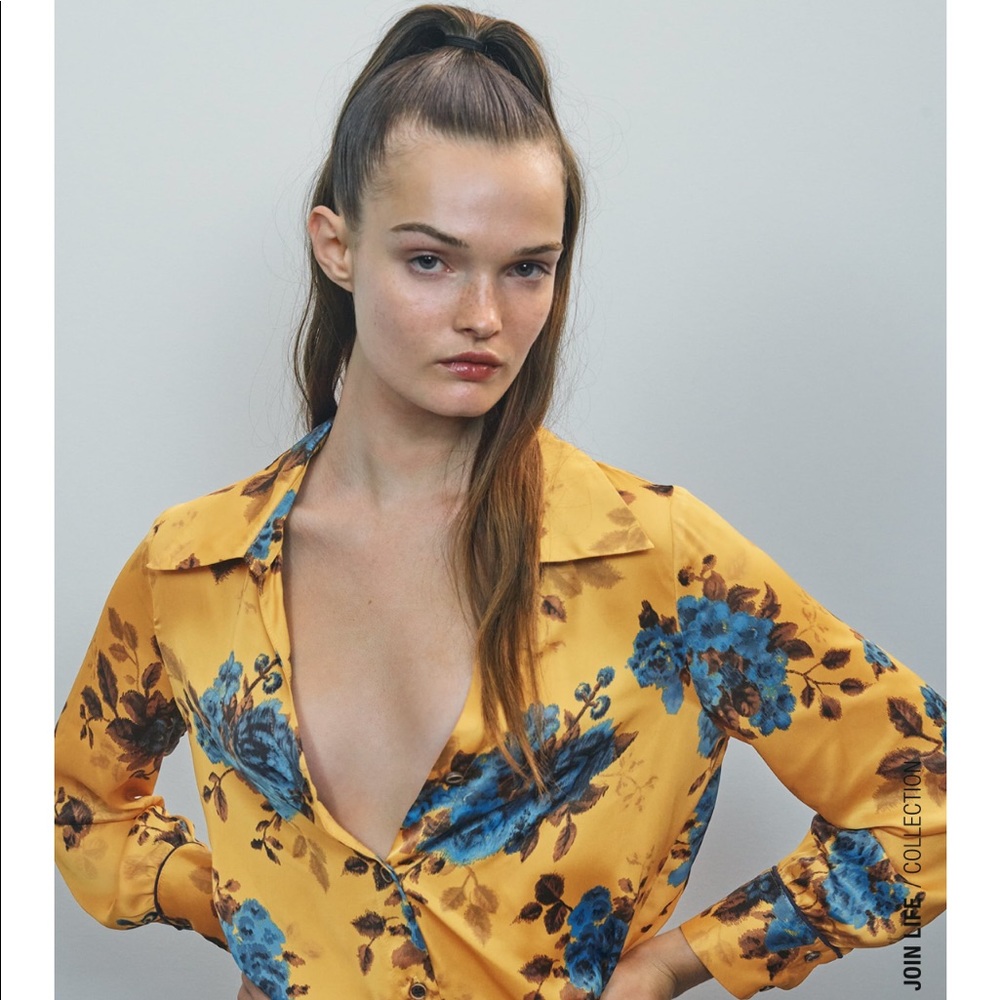 Zara satin effect blouse